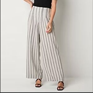 CI SONO LINEN STRIPED PALAZZO PANTS SIZE MEDIUM NWT